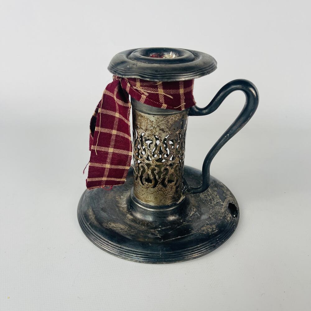 Quadruple Silver Plated Candle Stick Holder 4 1/2”